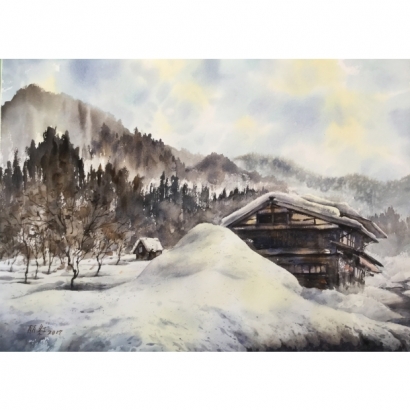 合掌村雪景-1